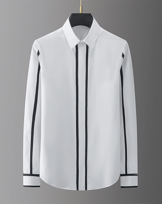 ♂Contrast Color Straight Line Shirt