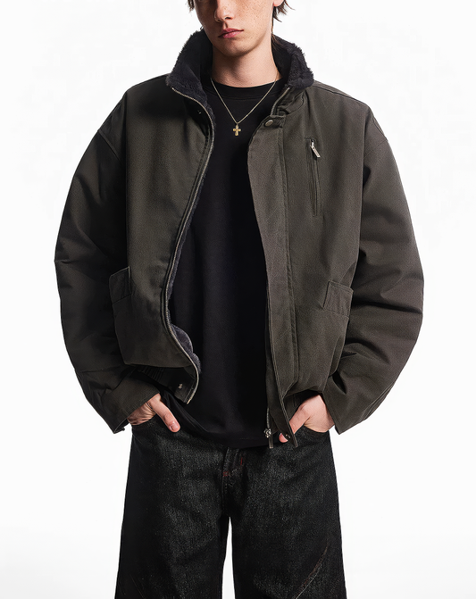 ♂♀Stand Collar Boa Jacket