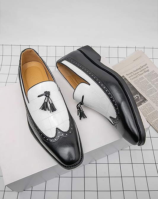 ♂Two-Tone Tassel Shoes