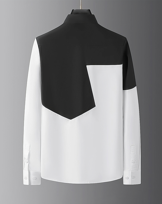 ♂Asymmetric Color Block Shirt