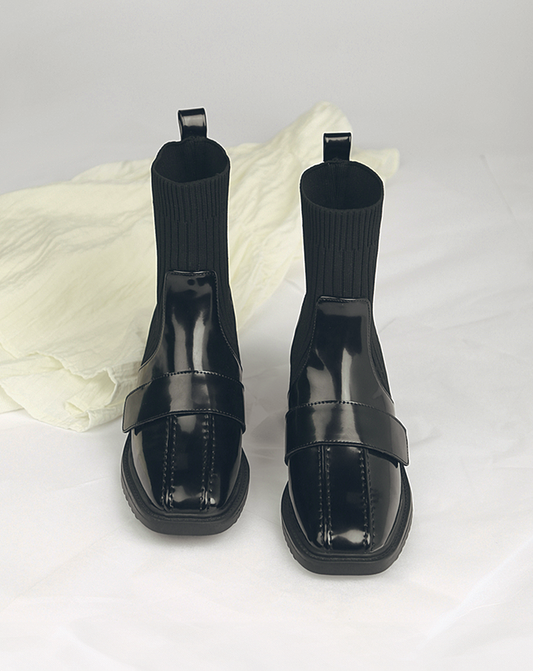 ♀Ribbed Socks Boots