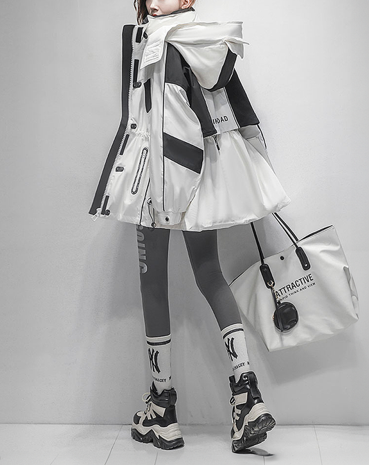 ♀Toggle Button Hooded Jacket