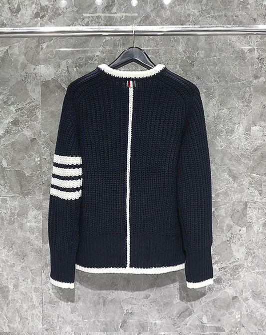 ♂Striped Sleeve Sweater