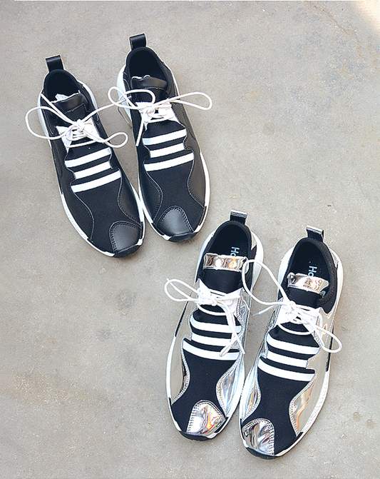 ♂♀本革/Horizontal Line Design Sneakers