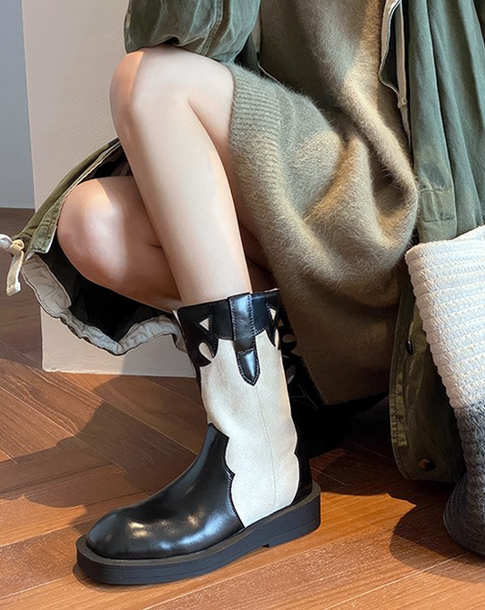 ♀本革/Western Style Mid Boots