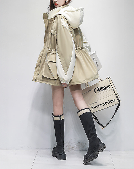 ♀Urban Contrast Hooded Jacket