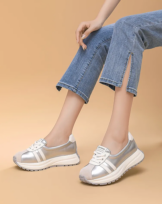♀Metallic Line Sneakers