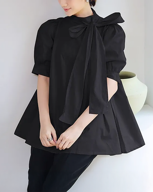 ♀Graceful Bow Flare Blouse