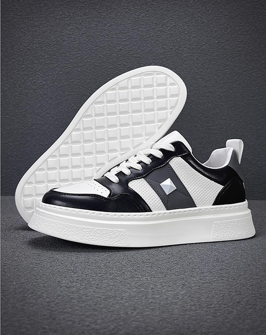 ♂♀ 本革/ Noir Blanc Sneakers