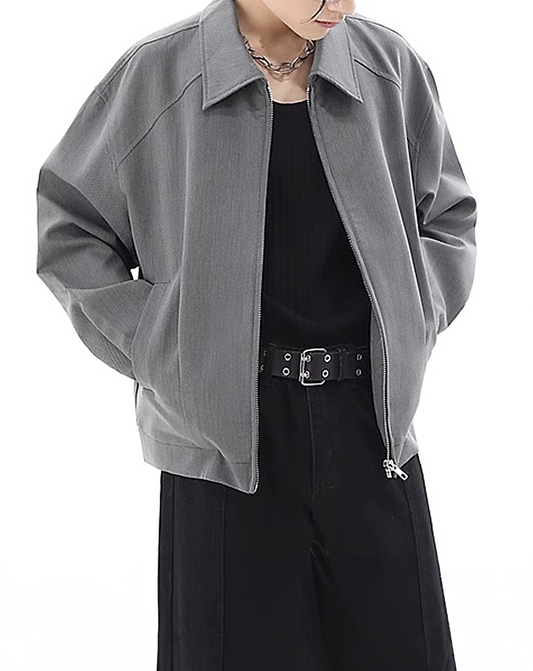 ♂Plain Zip-Up Jacket