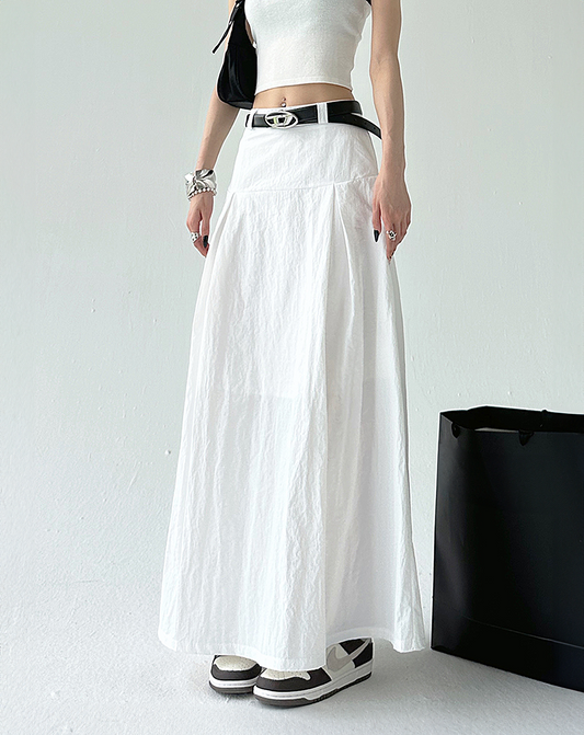 ♀Casual long tuck skirt