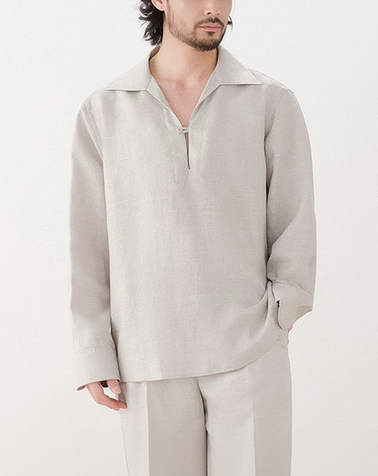 ♂Relaxed Linen Vareuse Shirt