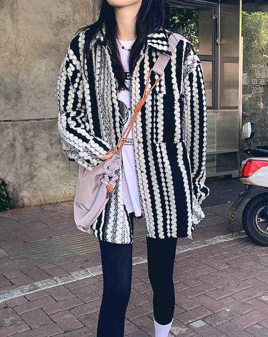 ♀Irregular Striped Jacket