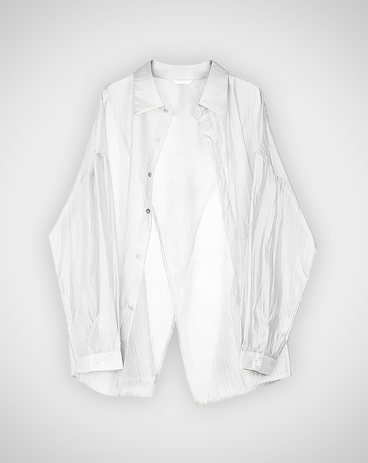 ♀Relaxed Sheer Button Shirt