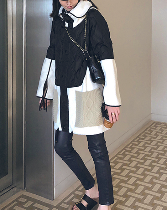 ♀Quilted Switching Fleece