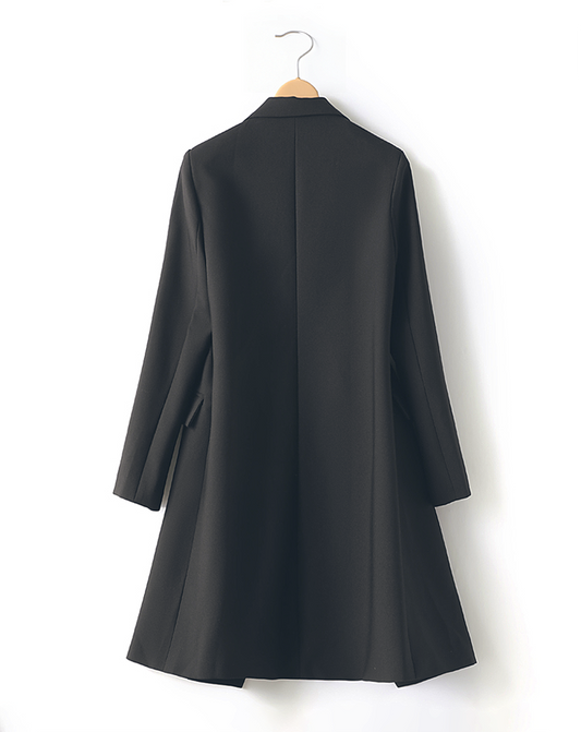 ♀Black Simple Long Jacket