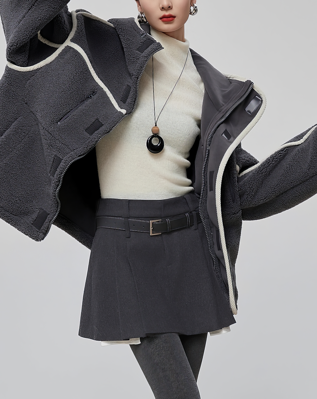 ♀Fluffy Fleece Blouson
