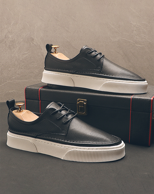 ♂♀Platform Mesh Leather Shoes