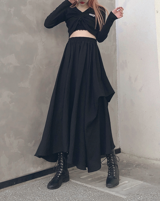 ♀Volume Draped Skirt