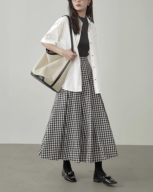 ♀Classic Gingham Skirt
