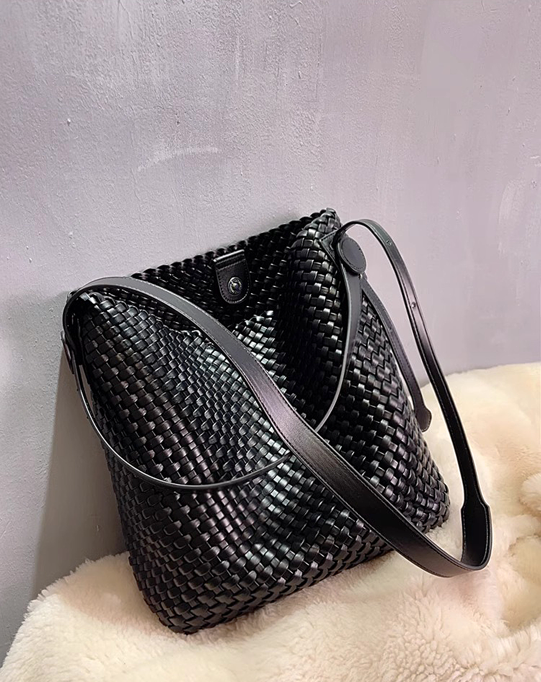♀Braided Leather Tote Bag