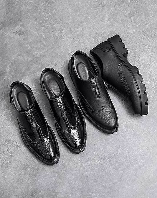 ♂Zip-Up Platform Shoes