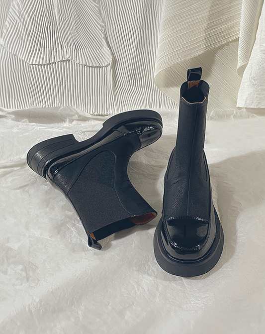 ♀Round Toe Chelsea Boots