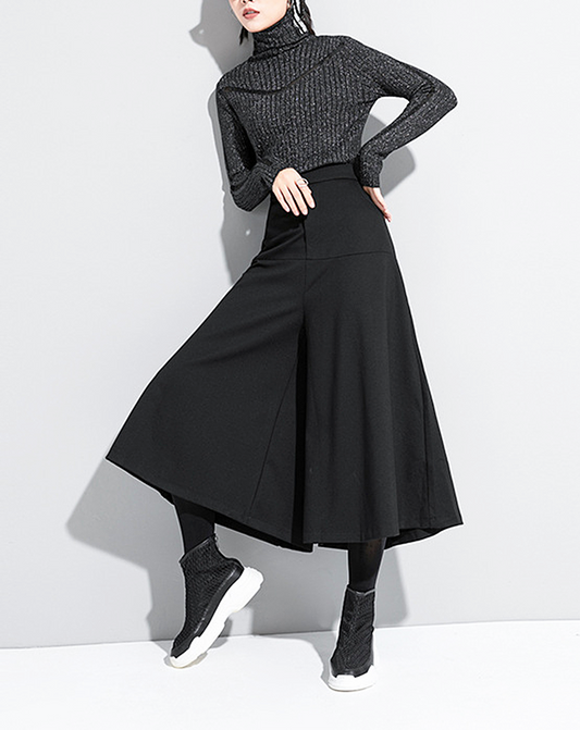 ♀Black Wide Leg Pants