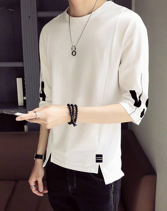 ♂Stitch Style and Logo Sleeve Shirt