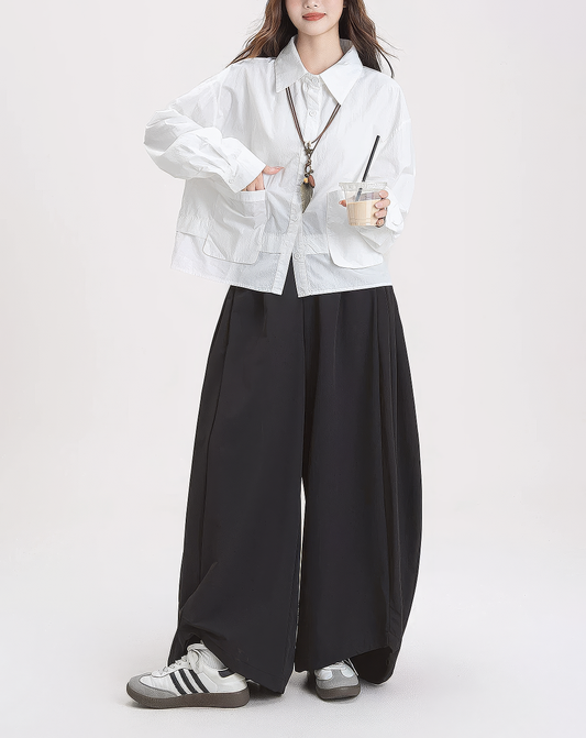 ♀Airy Double Pocket Shirt