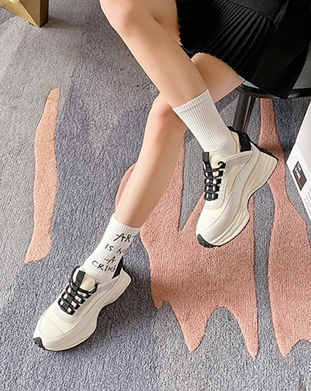 ♀本革/Grip Rise Sneakers