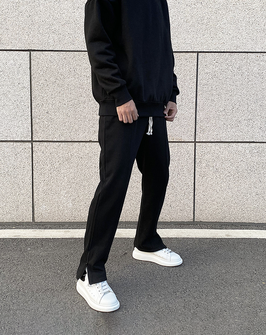 ♂Drawstring Side Slit Sweatpants