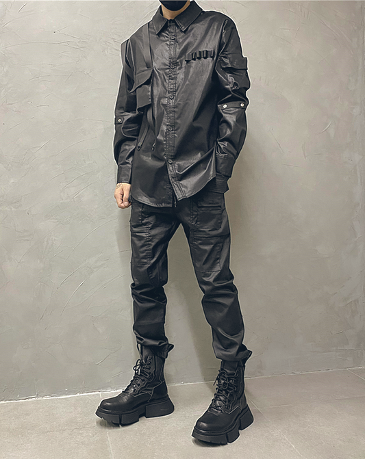 ♂Glossy Military Shirt
