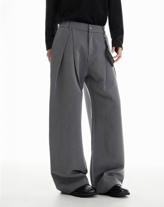 ♂♀Wide Leg Tuck Pants
