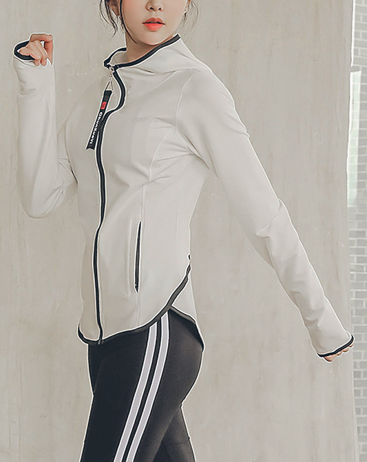 ♀Zip-Up Fit Hooded Jacket