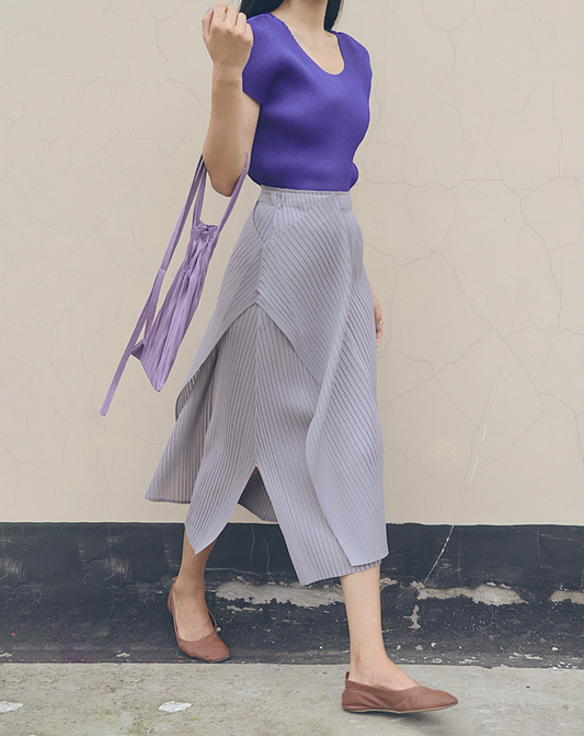 ♀Slit Wrap Skirt