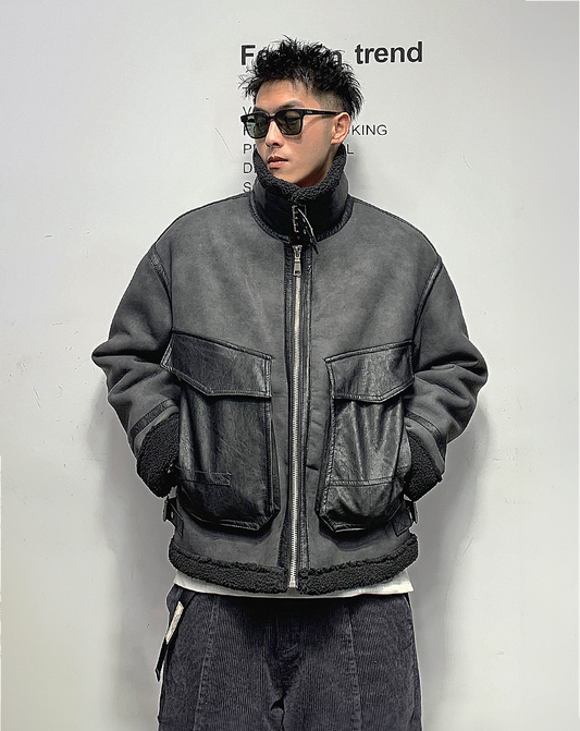 ♂Stand Neck Boa Jacket