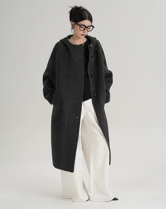 ♀Oversize Hooded Long Coat