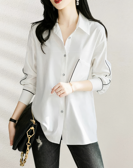 ♀Piping Line Relax Shirt