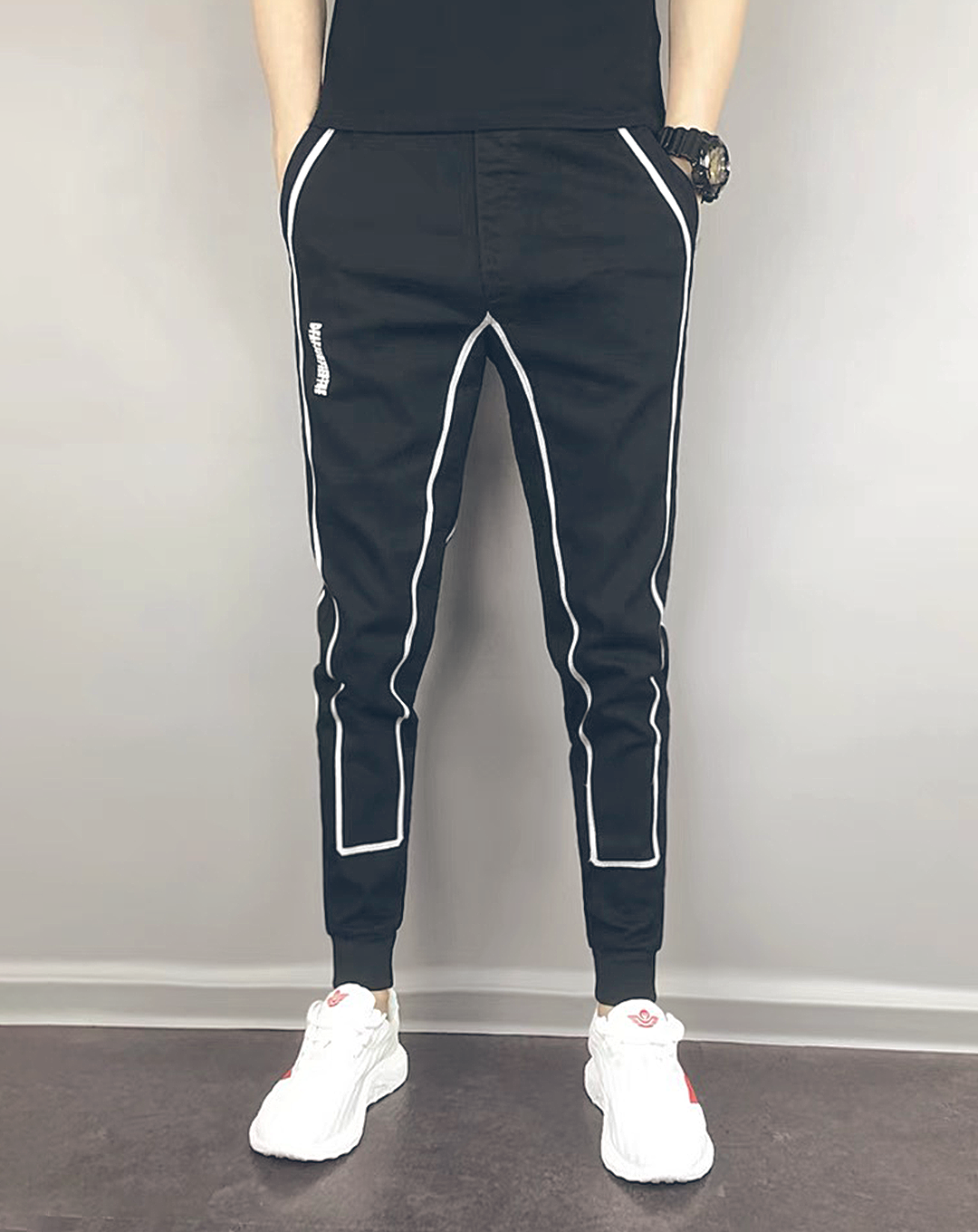 ♂Line Design Fitted Jogger Pants