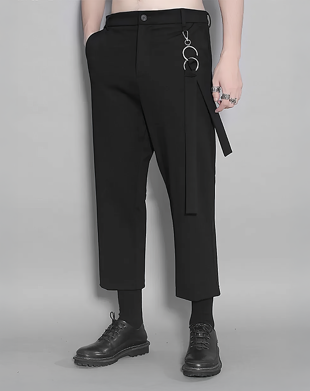 ♂Ring Accent Cropped Pants