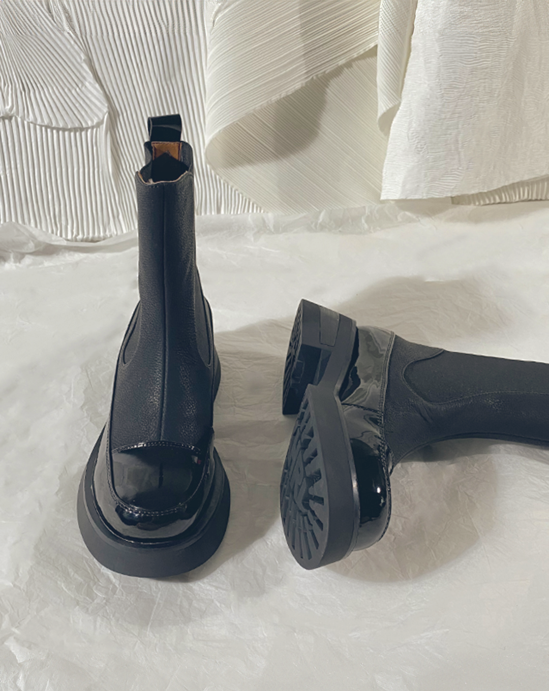 ♀Round Toe Chelsea Boots