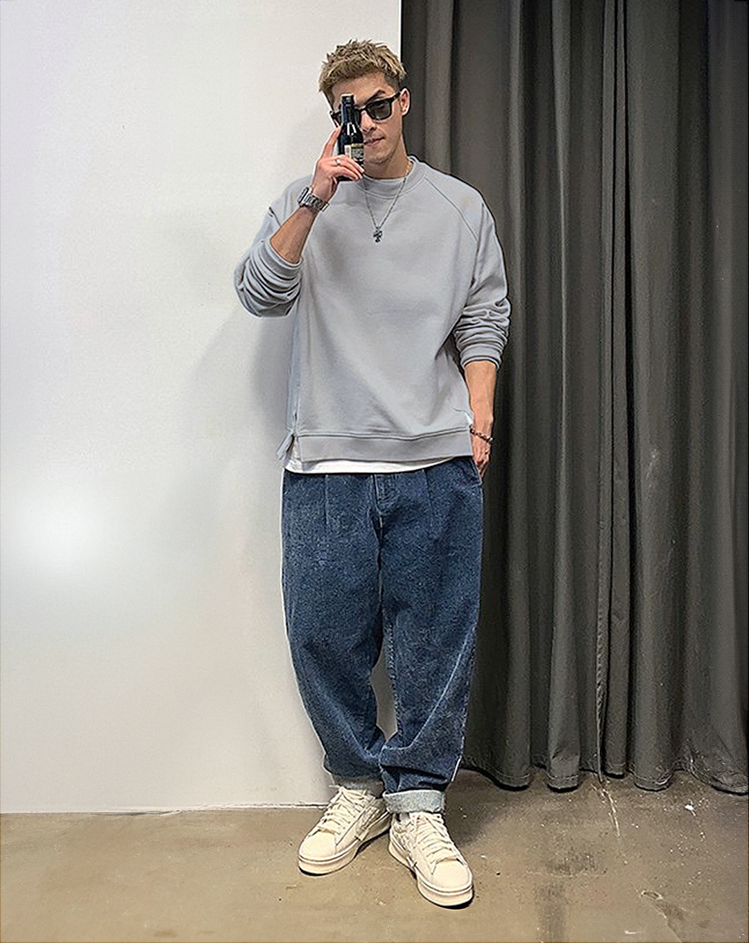 ♂Simple Slit Sweatshirt