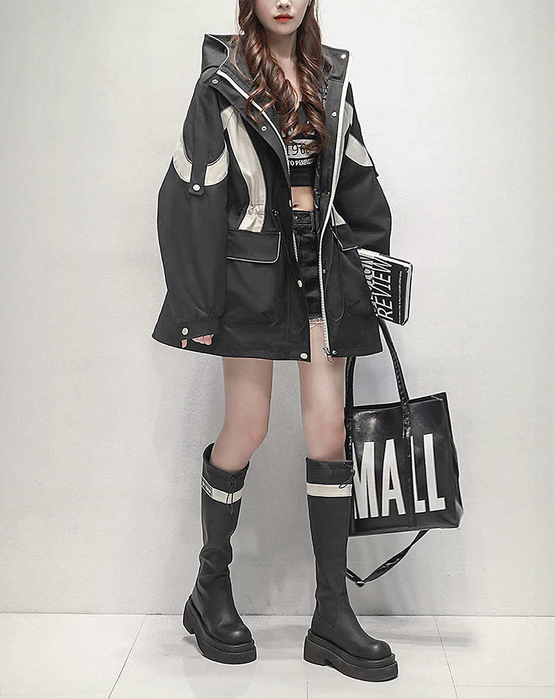 ♀Curve Line Hooded Jacket