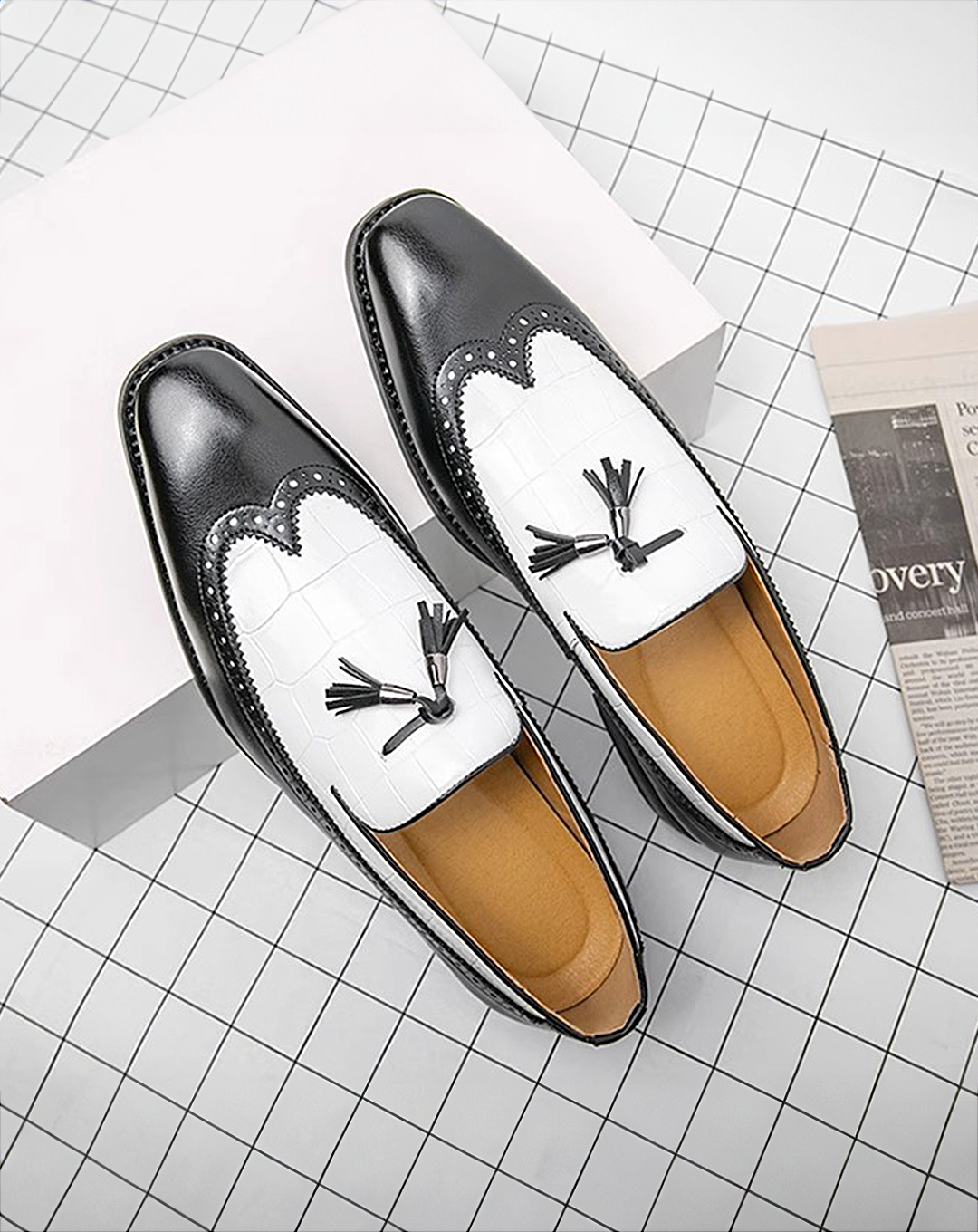 ♂Two-Tone Tassel Shoes
