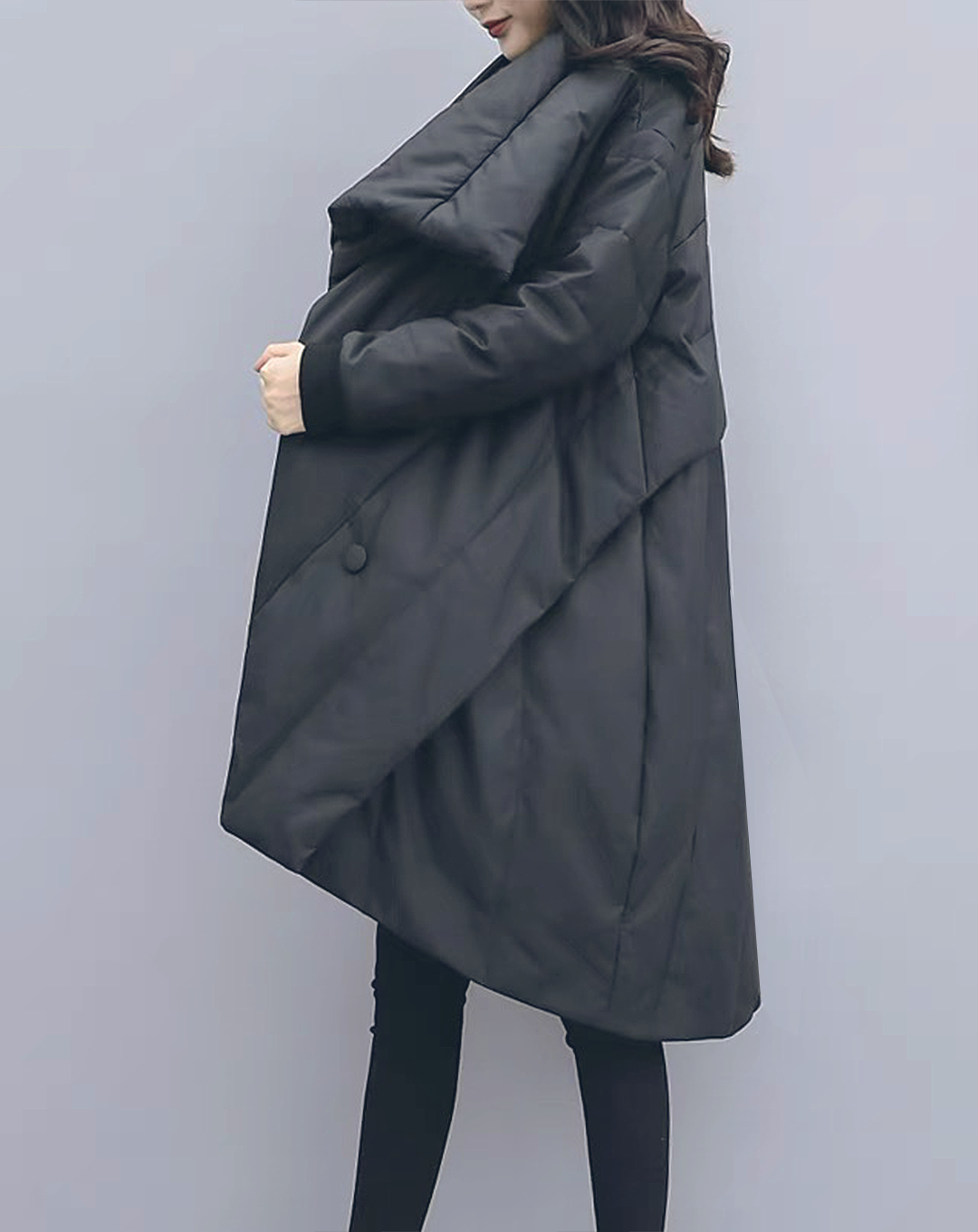 ♀Big Collar Middle Down Coat