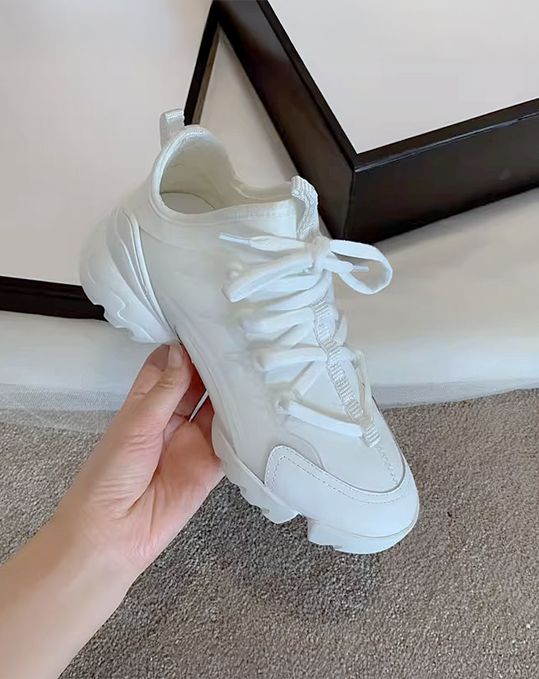 ♀本革/Bold Curve Sneakers