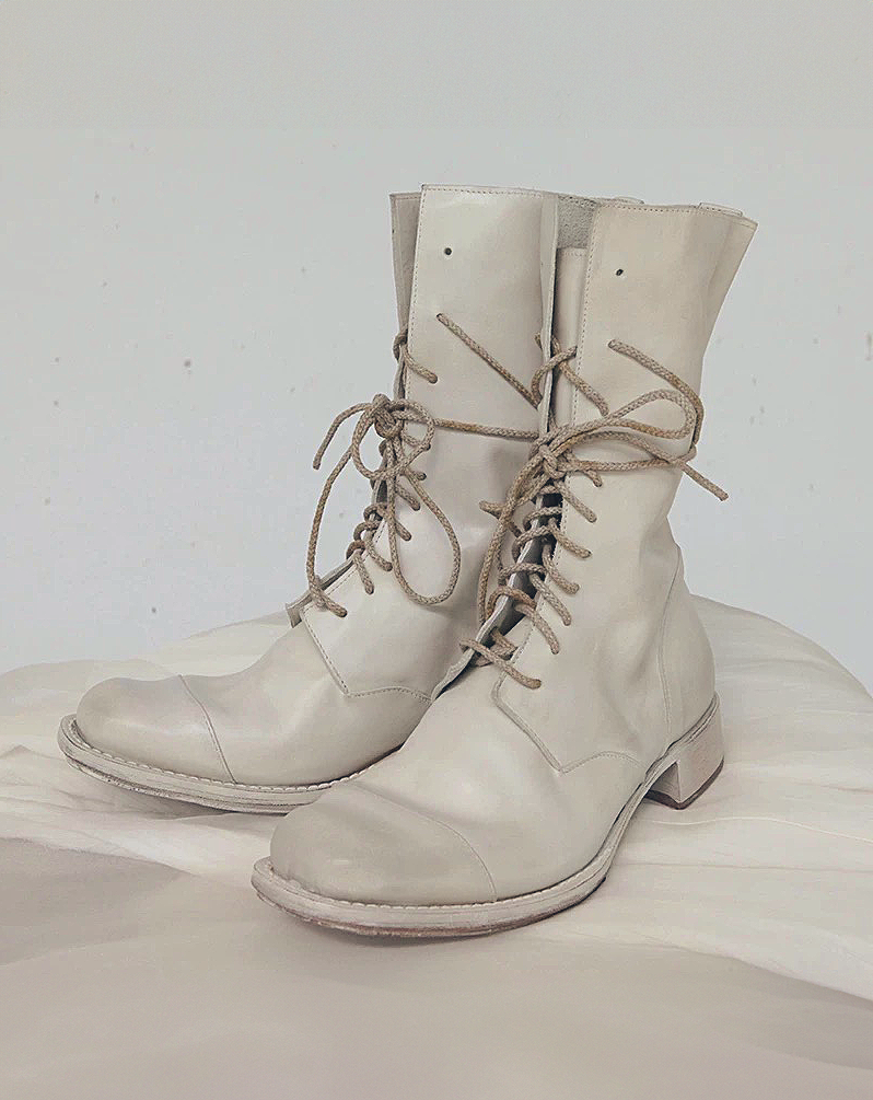 ♀Lace Up Middle Boots