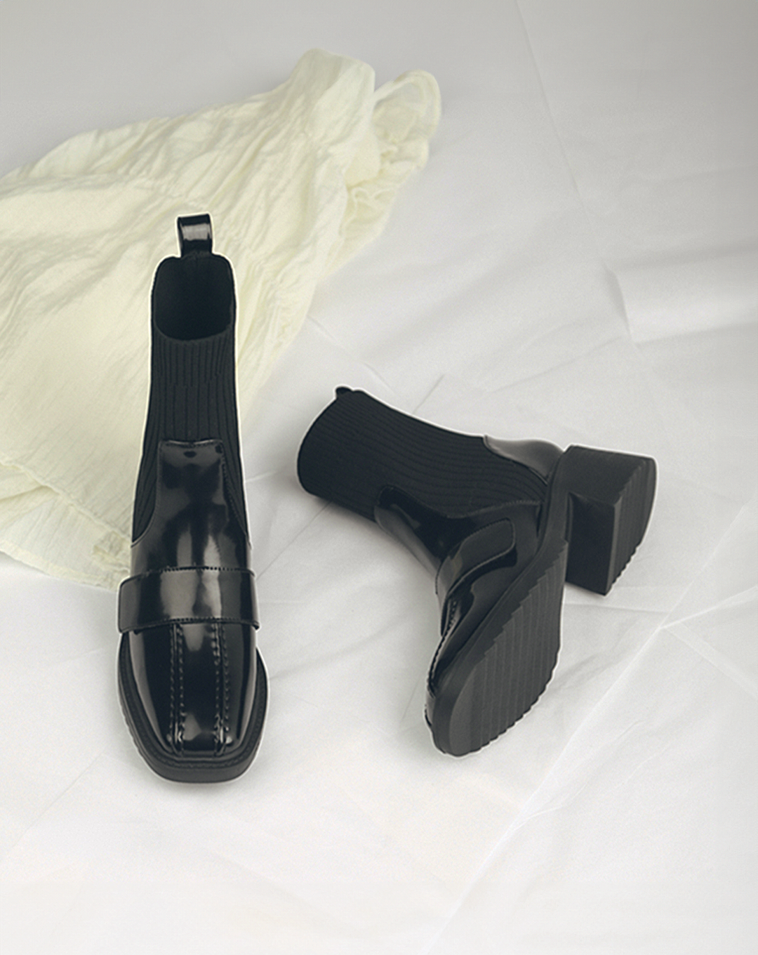 ♀Ribbed Socks Boots