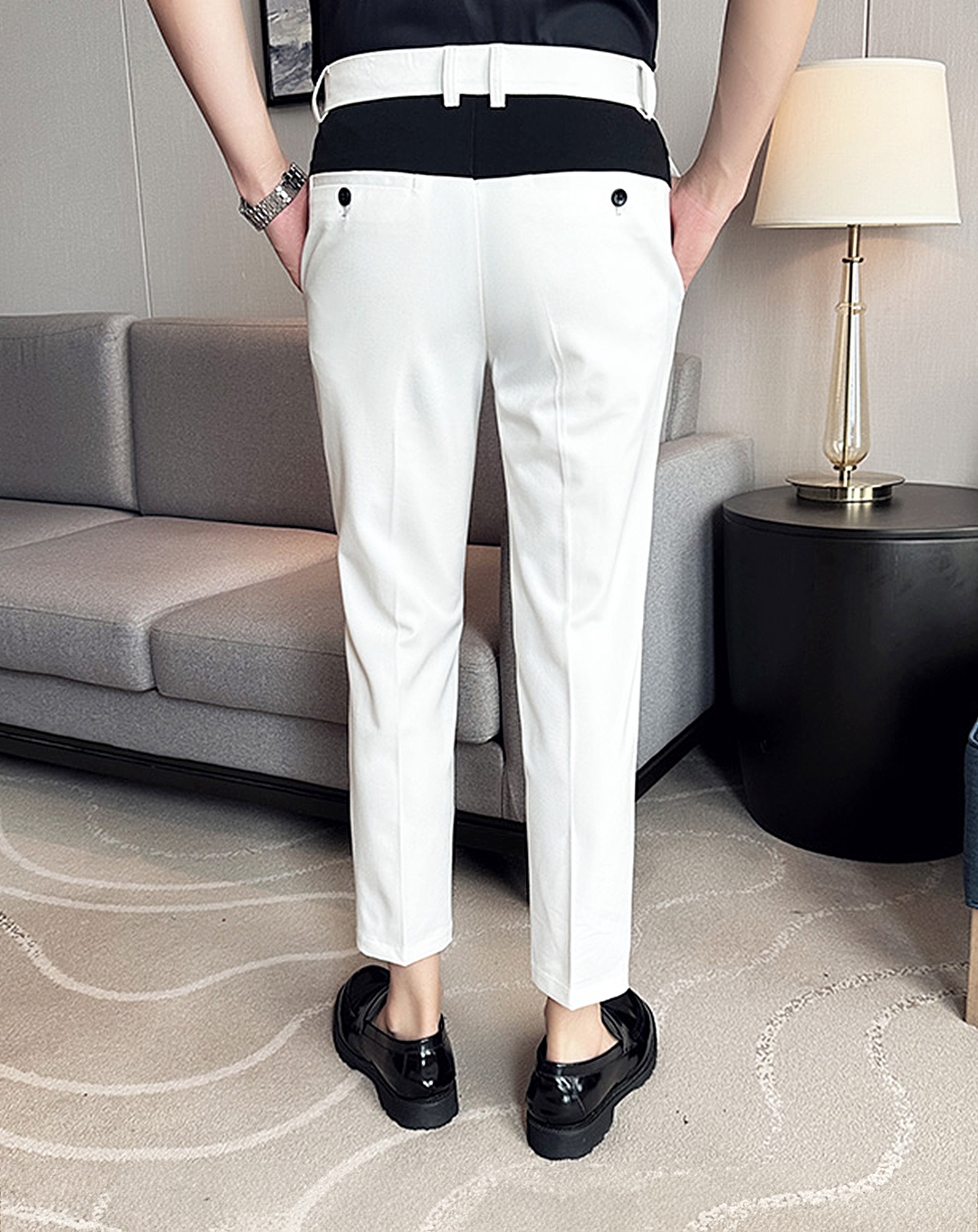 ♂Monotone Bicolor Stick Pants